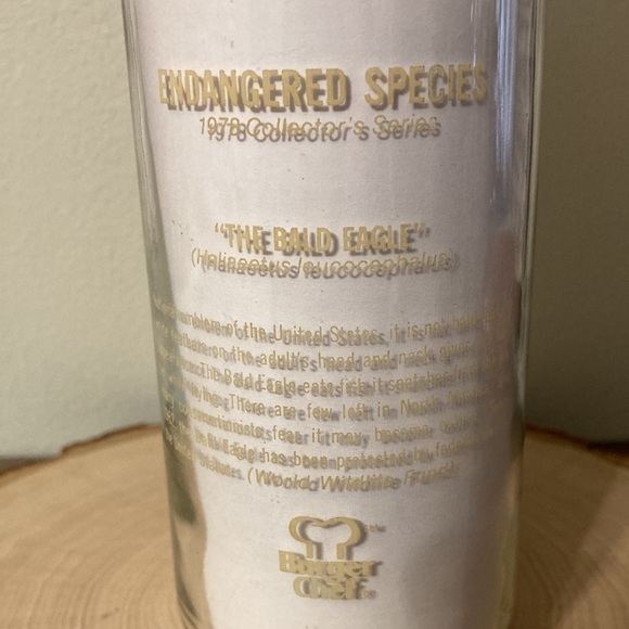 VINTAGE BURGER CHEF "THE BALD EAGLE" 1978 ENDANGERED SPECIES COLLECTORS Glass - Picture 4 of 13